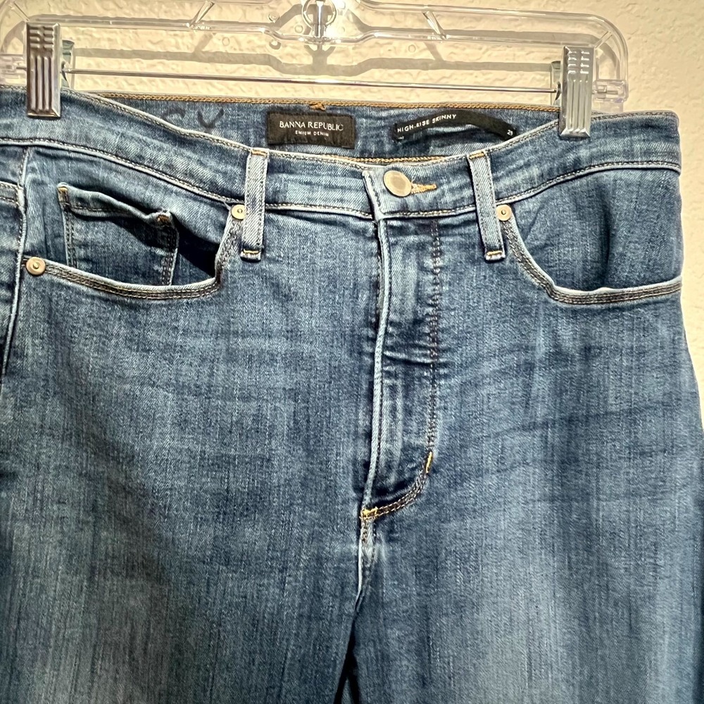 Banana Republic Jeans Womens 29 Blue Denim Medium Wash High Rise Skinny Leg - Picture 6 of 15